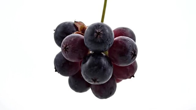Close-up shot of a cluster of ripe java plums against a clean white background - Healthy fruit concept
