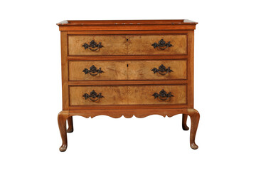 Elegant Antique Wood Chest, Cabriole Legs