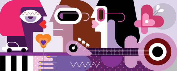 Three People Meet And Communicate