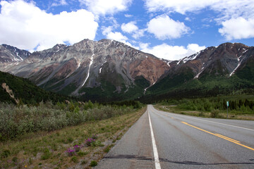 Fototapeta premium Mountains behind the Denali Highway