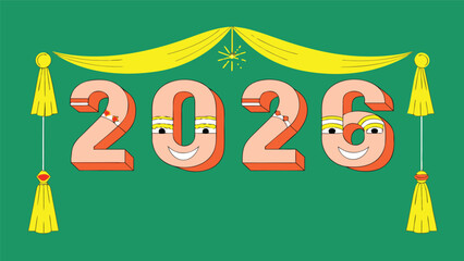 Celebrate 2026 with a fun, quirky design perfect for festive events and more