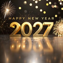 Elegant Happy New Year 2027 Celebration Background,
Modern 2027 New Year Festive Greeting Design