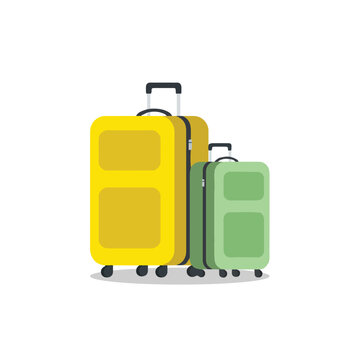 Suitcase fot travel Flat Design