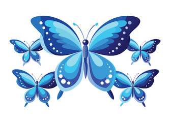 A majestic swarm of vibrant blue butterflies with intricate wing patterns and delicate antennae forming a beautiful and elegant nature pattern