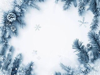 Winter holiday snow border set featuring top bottom borders, round square frames with subtle blue gradient snow effects, transparent background clipart
