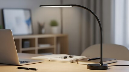 a lamp on the desk
