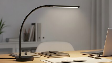 a lamp on the desk