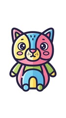 Obraz premium Playful Rainbow Bear Illustration in Clean Vector Art