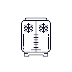 cryotherapy icon with cryosauna, line design on white
