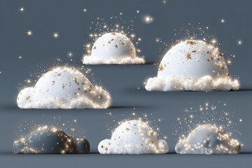 Winter holiday design elements with shimmer effects for festive background and greeting cards