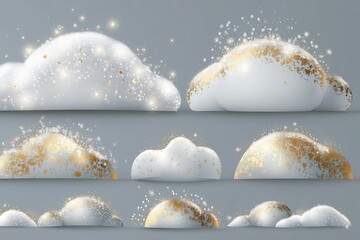  Premium winter holiday design elements with shimmer effects for festive background and greeting cards