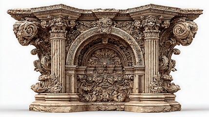 Monumental ancient carved pillar with elegant design high resolution picture