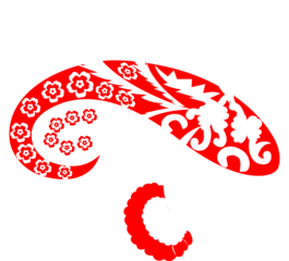 Red Floral Vector Graphics | Paisley & Folk Art Floral Design, Retro Flower Pattern, Decorative Clip Art, Surface Pattern, Greeting Card & Digital Print Background