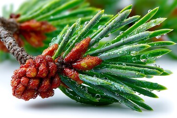 Natural pine branch close view high resolution picture