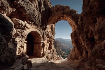 Old stone ruins with arch high resolution picture
