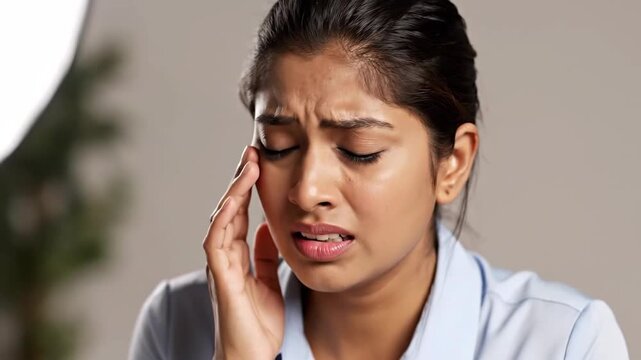 Woman Experiencing Teeth Pain Expression Series Shows Dental Issues and Discomfort vividly
