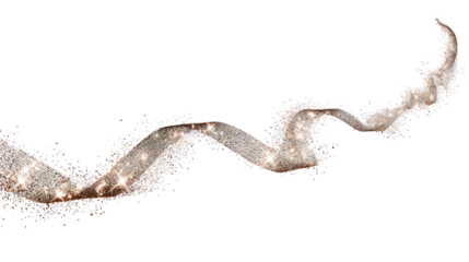 Sparkling dust trail abstract light effect isolated on transparent background