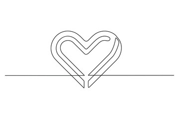 Minimal one line heart design featuring smooth elegant curves for modern romantic abstract artwork