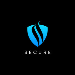simple shield strong logo, modern security design