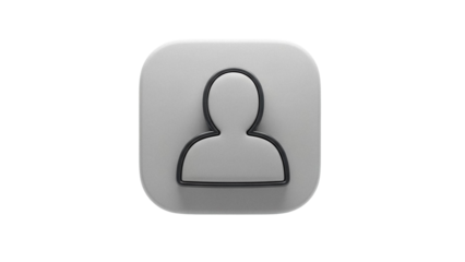 Simple gray user icon PNG isolated on transparent background, profile avatar symbol for social media and website design