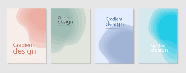 A collection of minimal abstract posters in soft pastel tones, showcasing organic shapes, smooth gradients, and clean modern layouts.