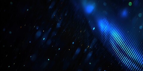 Abstract digital art with streaks of light, specks, and a textured, diagonal blue area