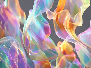 Fototapeta premium Quantum wave field interference visualization with spectral colors and energy filaments, mystical sci-fi volumetric render
