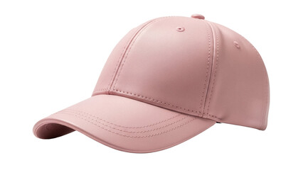 Pink baseball cap isolated PNG on transparent background, stylish headwear for sports and casual fashion design projects