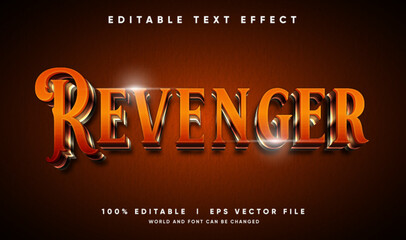 revenger 3d vector text effect with modern style