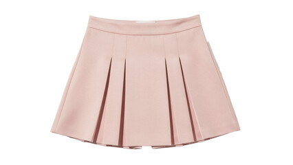 Pale pink pleated mini skirt isolated PNG on transparent background, fashionable apparel for women...