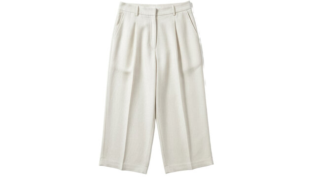 Beige culottes pants isolated PNG on transparent background, stylish wide-leg trousers for women s fashion and casual wear