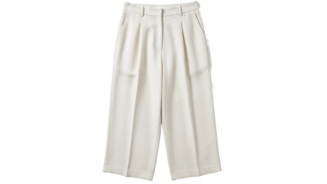 Beige culottes pants isolated PNG on transparent background, stylish wide-leg trousers for women s fashion and casual wear