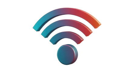 Gradient Wi-Fi symbol PNG isolated on transparent background, wireless internet connection icon for network and communication
