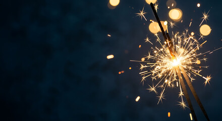 Obraz premium Sparkler Glow Background with Copy Space – Festive Light and Celebration Theme
