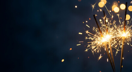 Obraz premium Sparkler Glow Background with Copy Space – Festive Light and Celebration Theme
