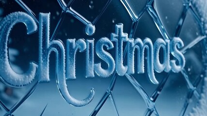 Frozen Christmas lettering with cracked ice texture, frosted edges, subtle snow sparkles, cold blue lighting, ultra-detailed ice patterns, cinematic winter texture design. - Powered by Adobe