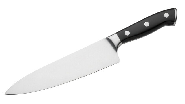 Chef s knife isolated PNG, stainless steel kitchen utensil for cooking and food preparation on transparent background