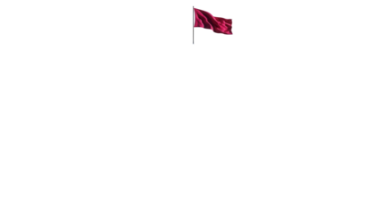 Waving maroon flag isolated PNG, national symbol of Qatar on transparent background, Middle East country sign for patriotic designs