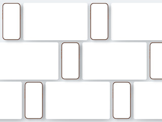 Blank smartphones and web screens for showing mobile design and site layout. Clean minimal template for app UI and website previews