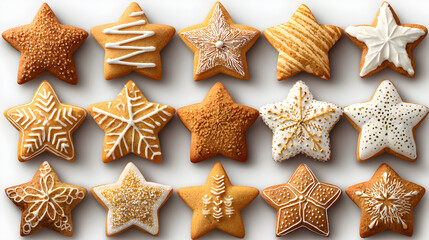 christmas cookies on wooden background