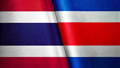Fototapeta premium タイの国旗とコスタリカの国旗(Thailand flag & Costa Rica flag.) 
