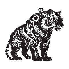 tiger vector illustration on white background