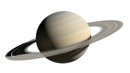 Saturn planet with rings isolated PNG, celestial body on transparent background for astronomy and space exploration projects © James