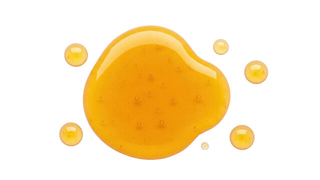 Golden honey drop isolated PNG on transparent background, sweet organic food ingredient for healthy nutrition and natural remedy