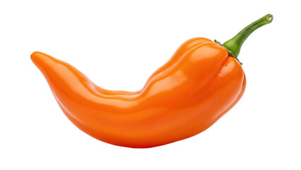 Vibrant orange Habanero pepper PNG isolated on transparent background, spicy ingredient for cooking...