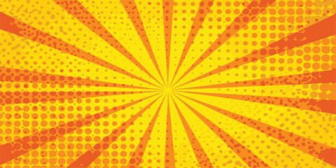 Abstract sunburst vector illustration with bright orange and yellow rays and starburst design