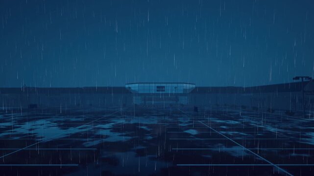 Liminal space empty mall strip outdoor