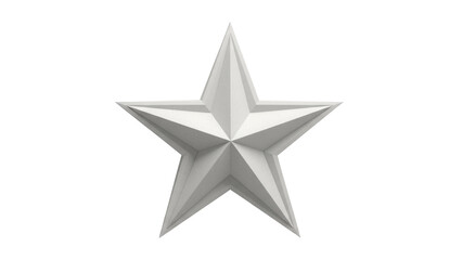 Obraz premium Shiny silver star isolated PNG, metallic five-pointed star for decoration and design on transparent background
