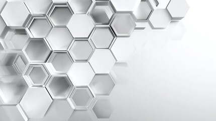 Abstract banner web white and gray geometric hexagon