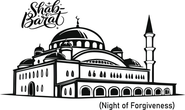 Religious design Shab e baraat barat mean night of forgiveness Islamic culture 